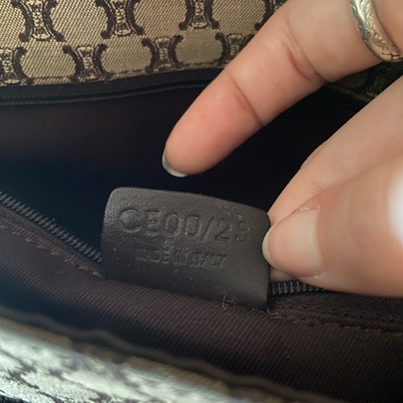 Celine Vintage Triomphe Monogram Canvas Shoulder Bag – Brown Logo Print - Picture 12 of 17